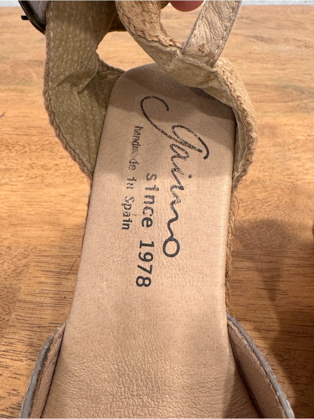 Gaimo Espadrille Wedge Heels Womens 36 5.5/6 Sparkling Silver Tan Ankle Strap - Picture 4 of 8